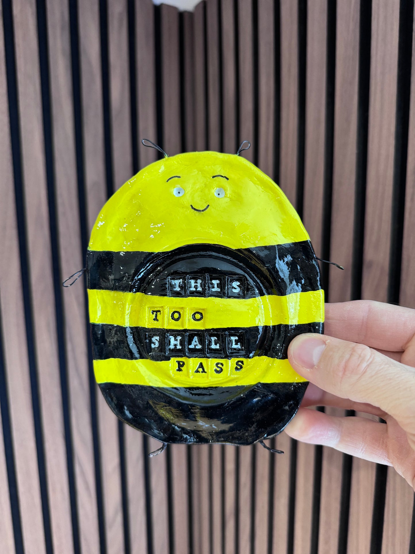 This too shall pass-Bee Coaster – Handmade Positive Gift | Mental Health Gift UK