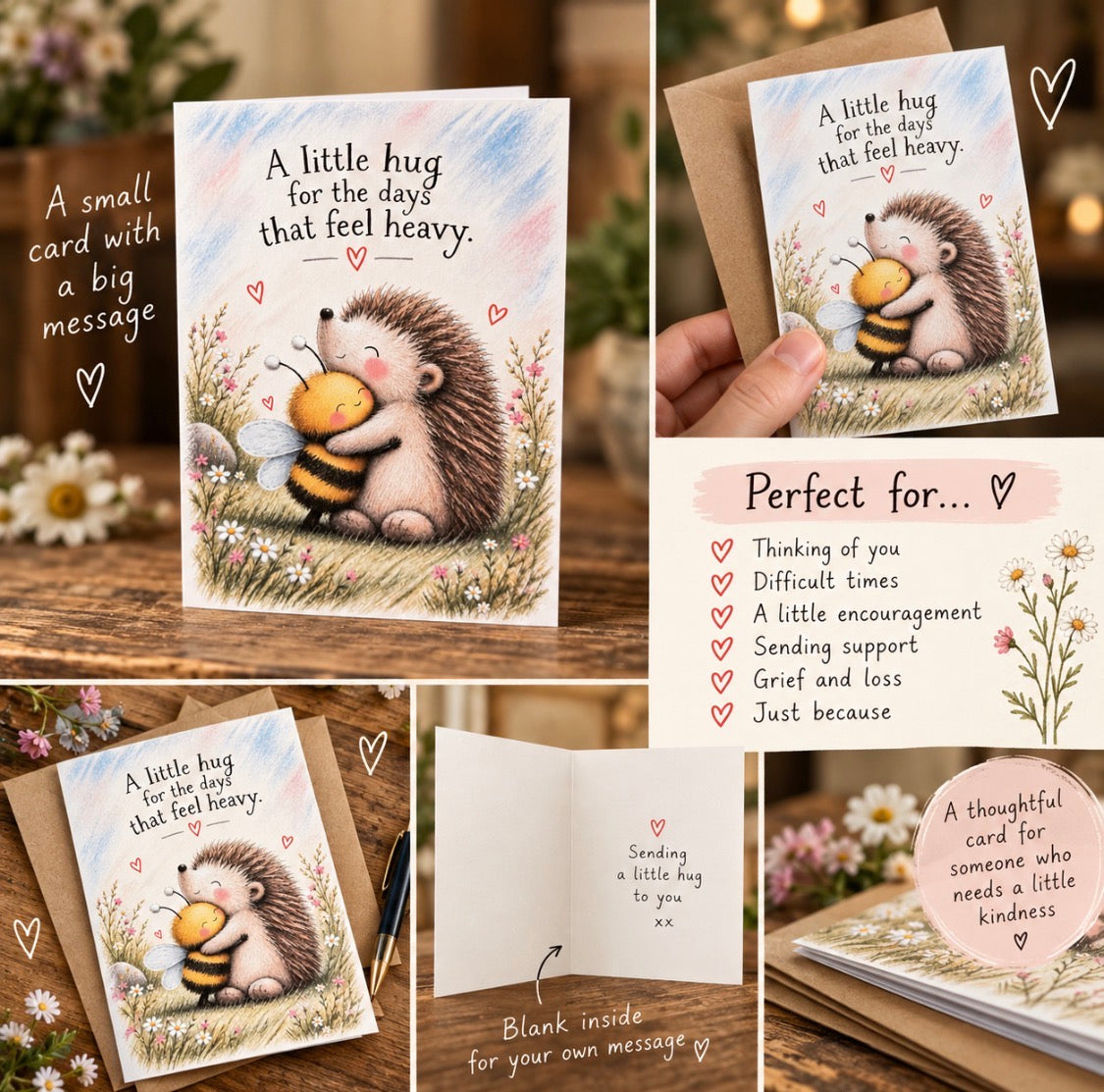 A Little Hug for the days that feel heavy-Greeting card