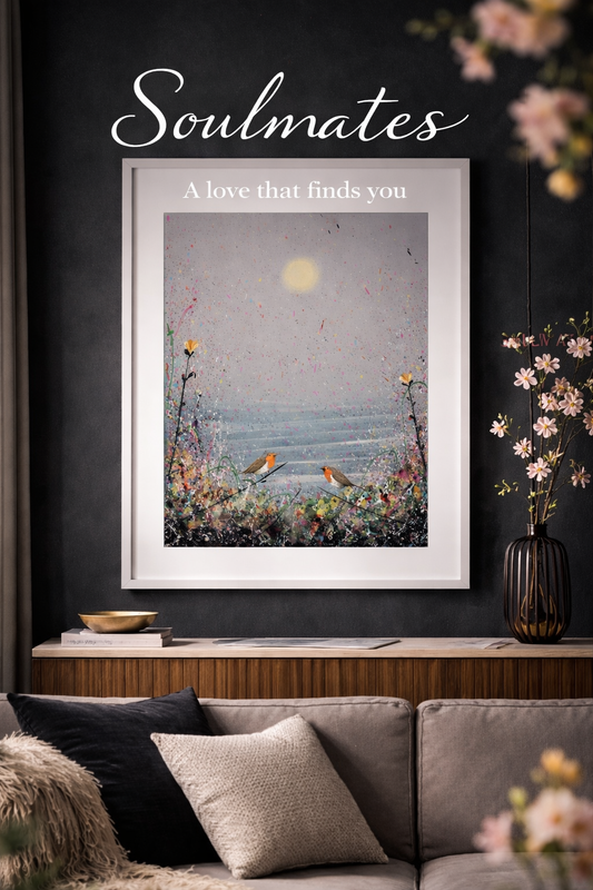 Robin remembrance art print for sympathy gift, symbol of loved ones visiting