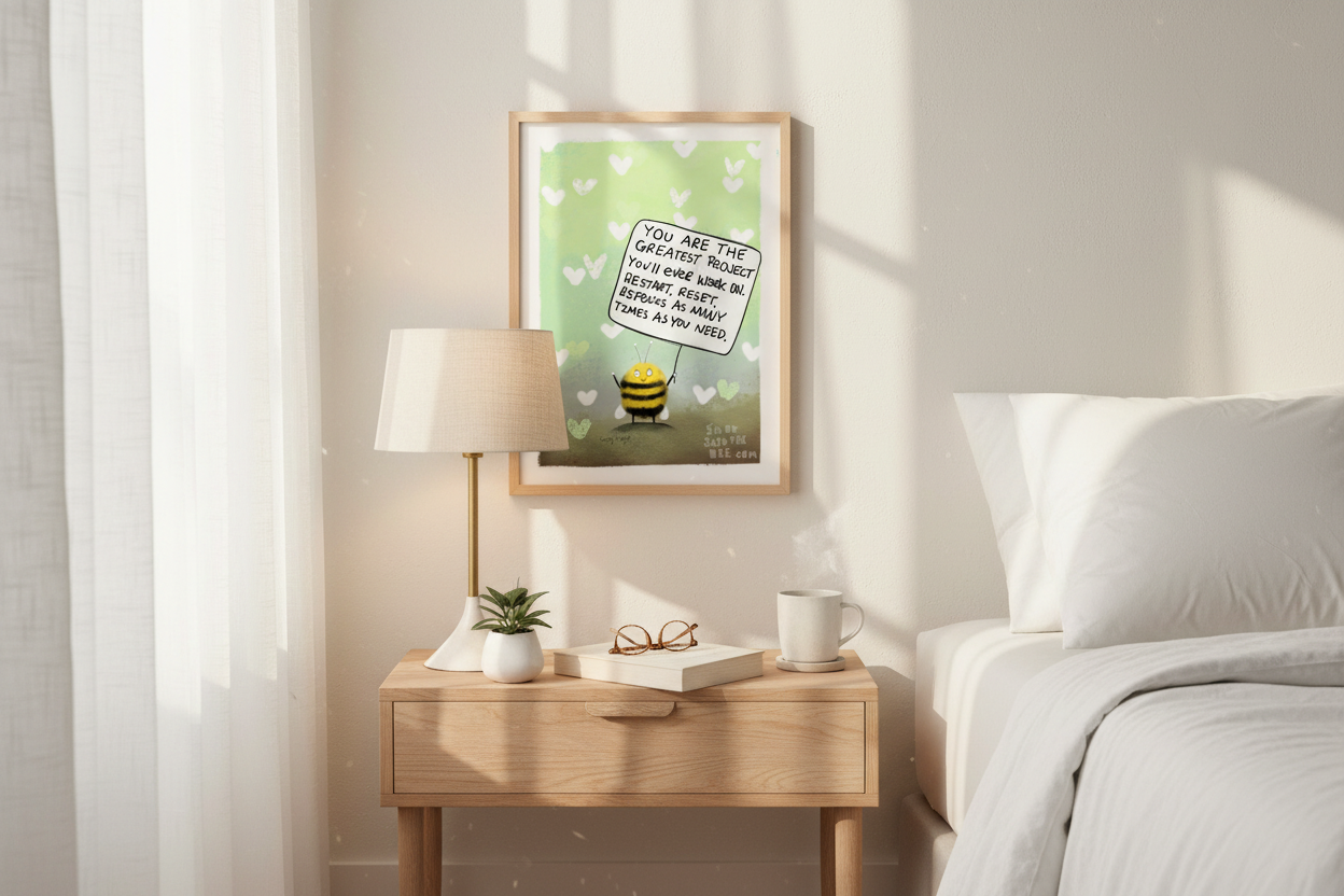 Memorial art in elegant bedroom