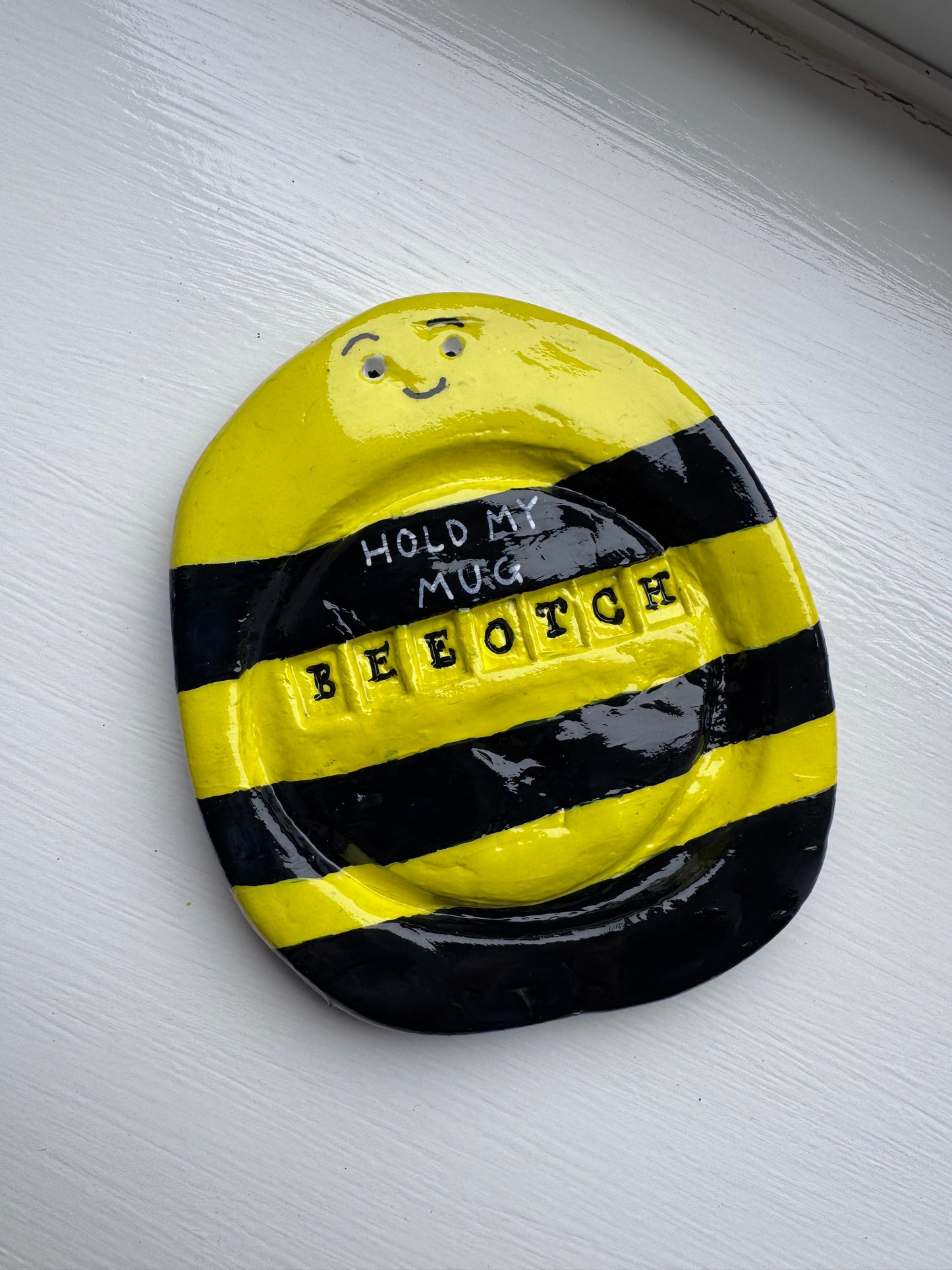 BeeOtch-Bee Coaster – Handmade Positive Gift | Mental Health Gift UK