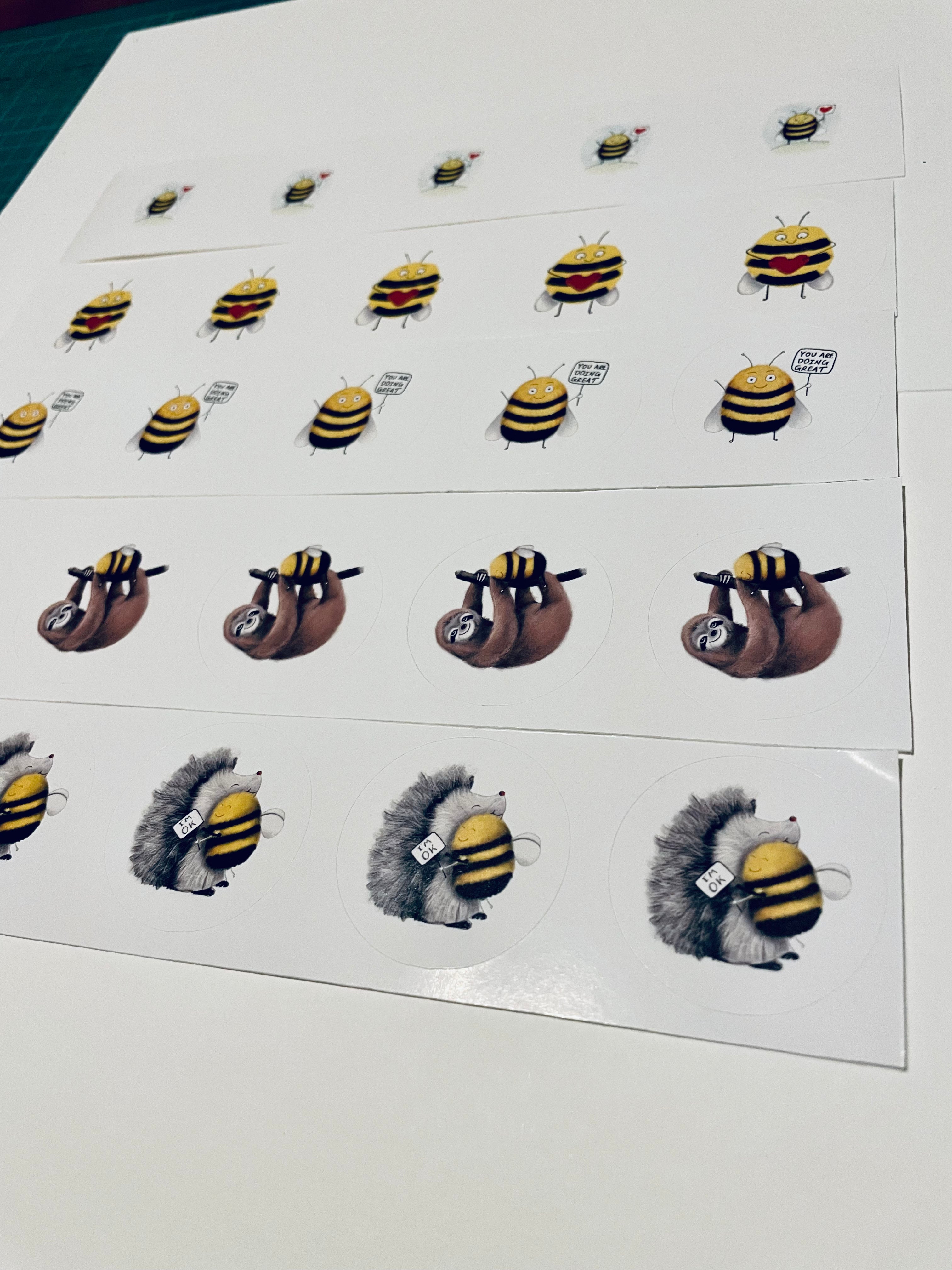 “I’m OK” Sticker Pack – “I’M OK’ Said The Bee by Garry Floyd