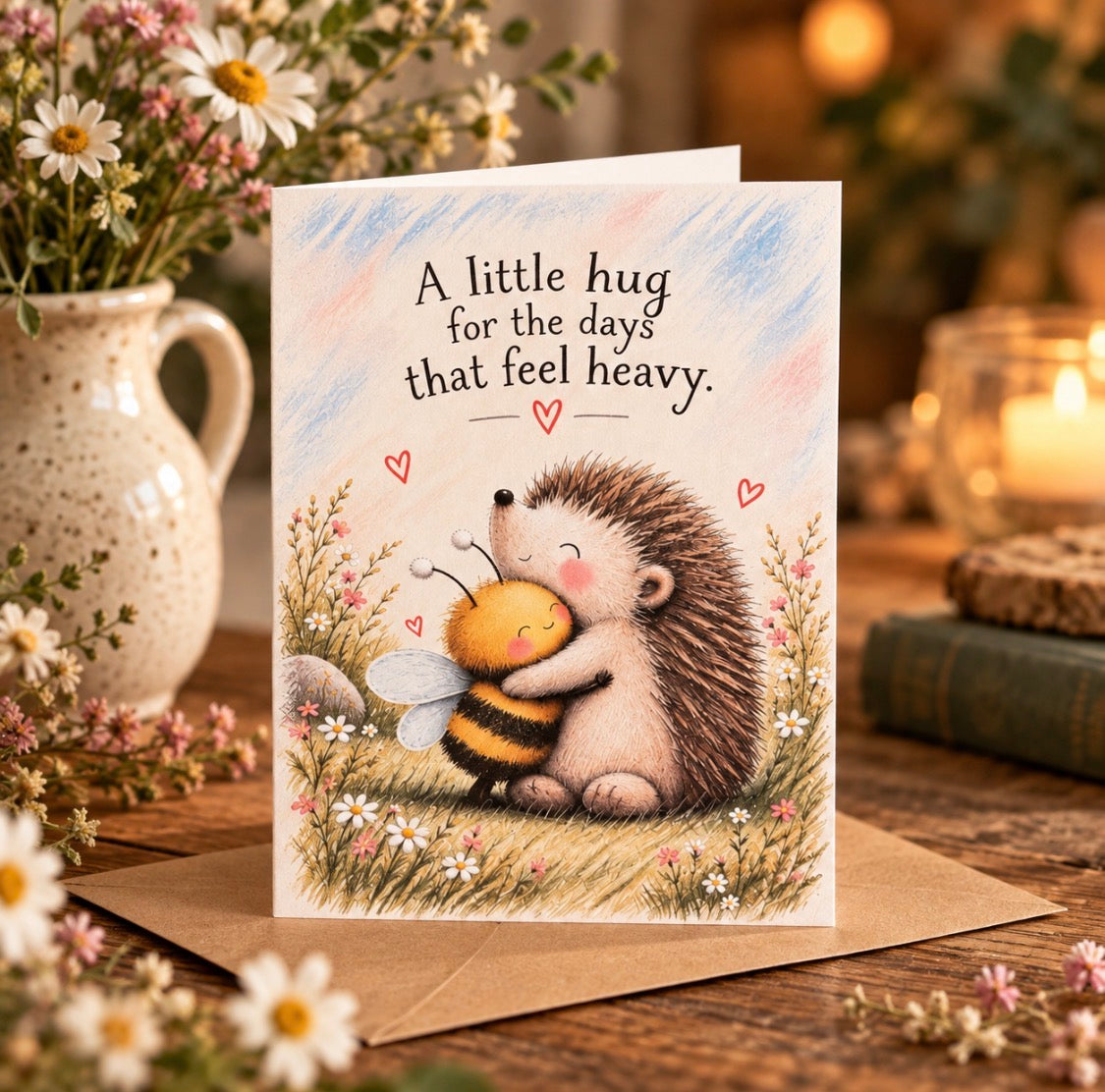 A Little Hug for the days that feel heavy-Greeting card