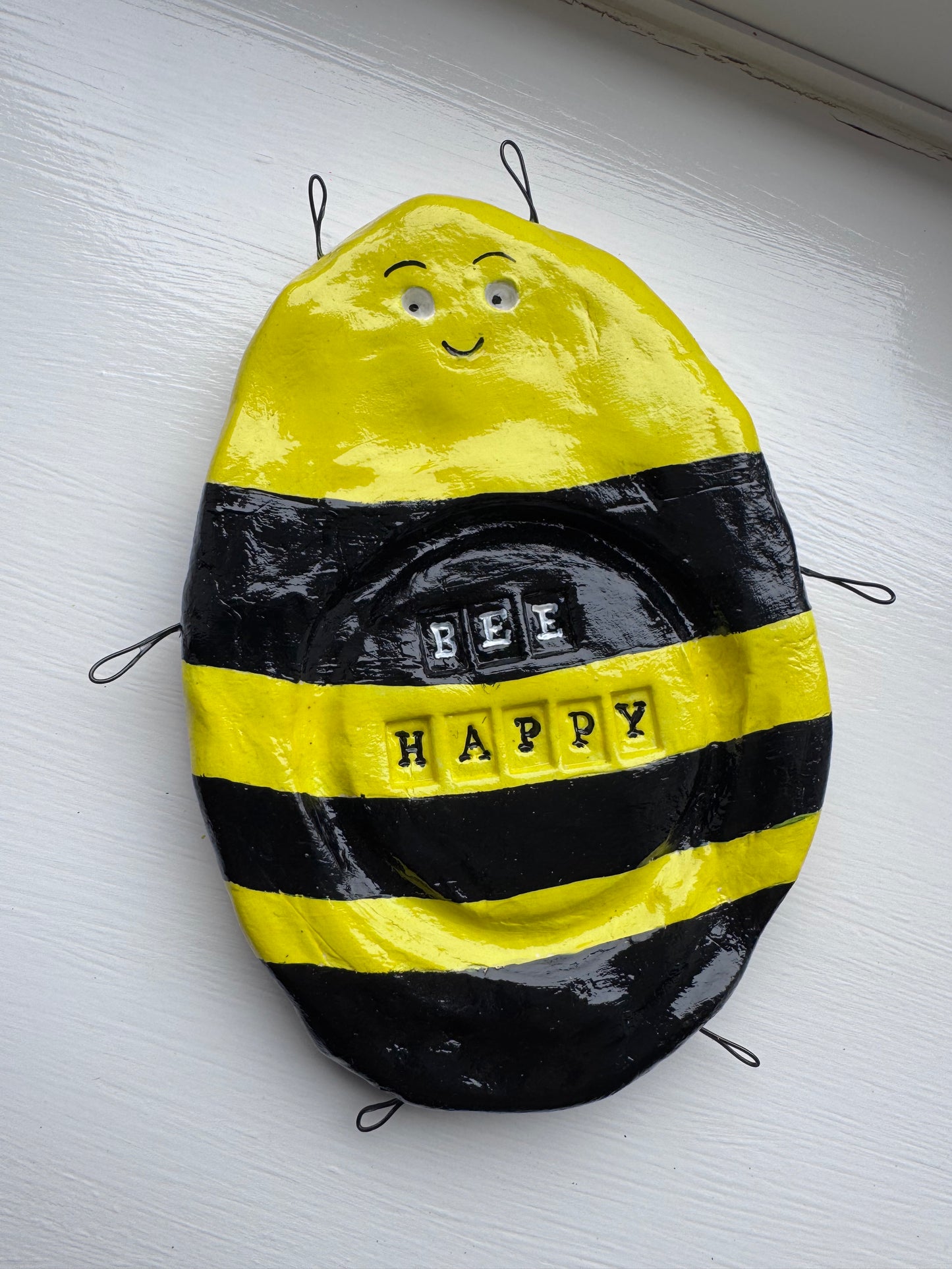 Bee Happy-Bee Coaster – Handmade Positive Gift | Mental Health Gift UK
