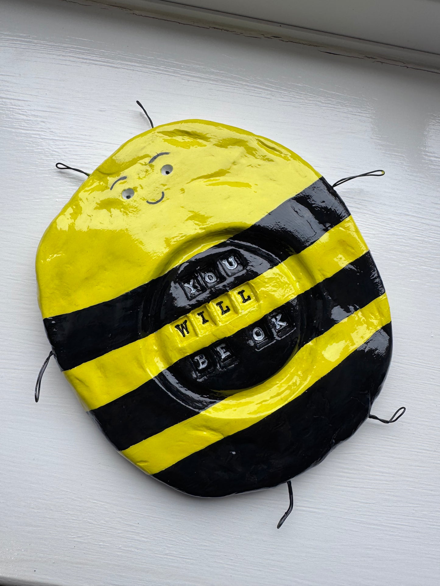 You Will Be Ok Bee Coaster – Handmade Positive Gift | Mental Health Gift UK