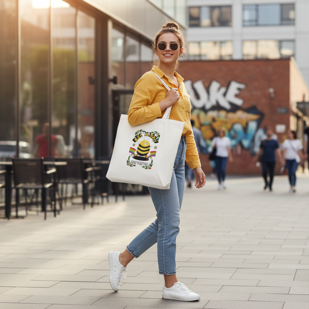 BEE HAPPY Tote Bag - Lifestyle