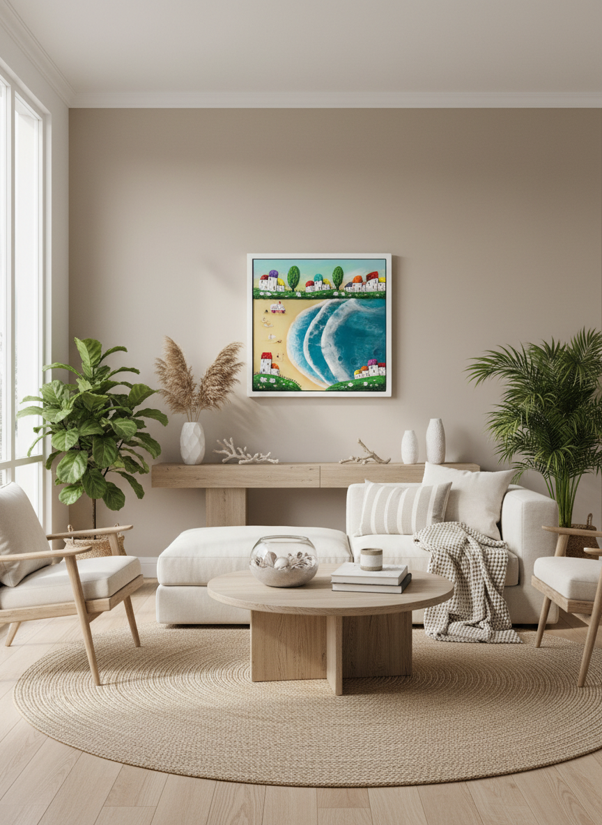 Coastal living room lifestyle setting