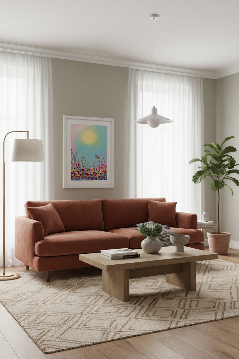 Elegant minimalist living room