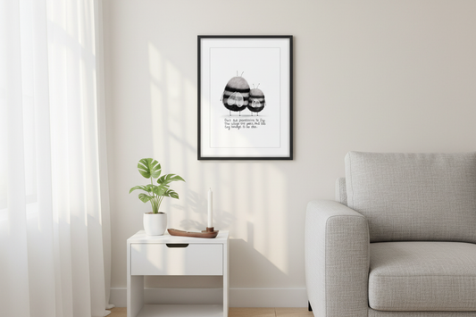 Fly artwork in modern living room