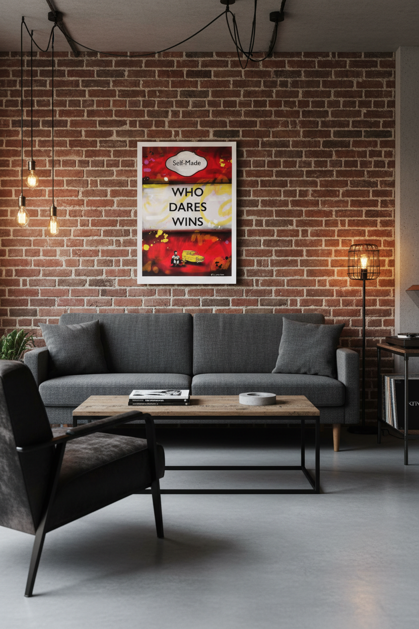 Industrial living room lifestyle creative