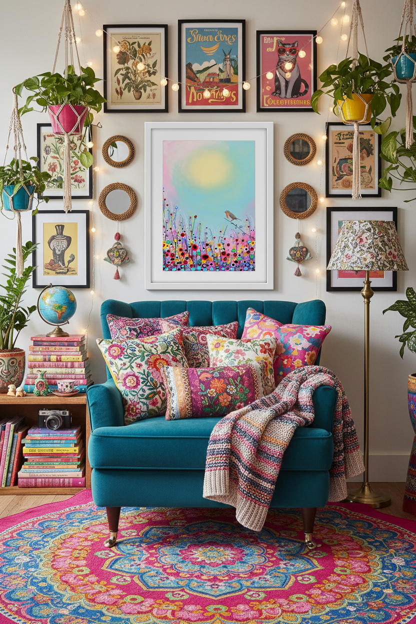 Maximalist reading nook