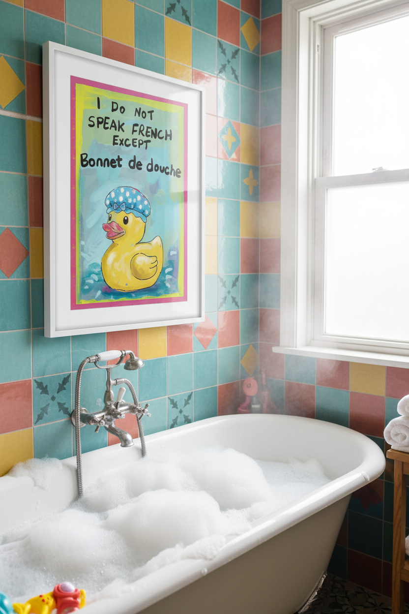 Modern bathroom with bubbles