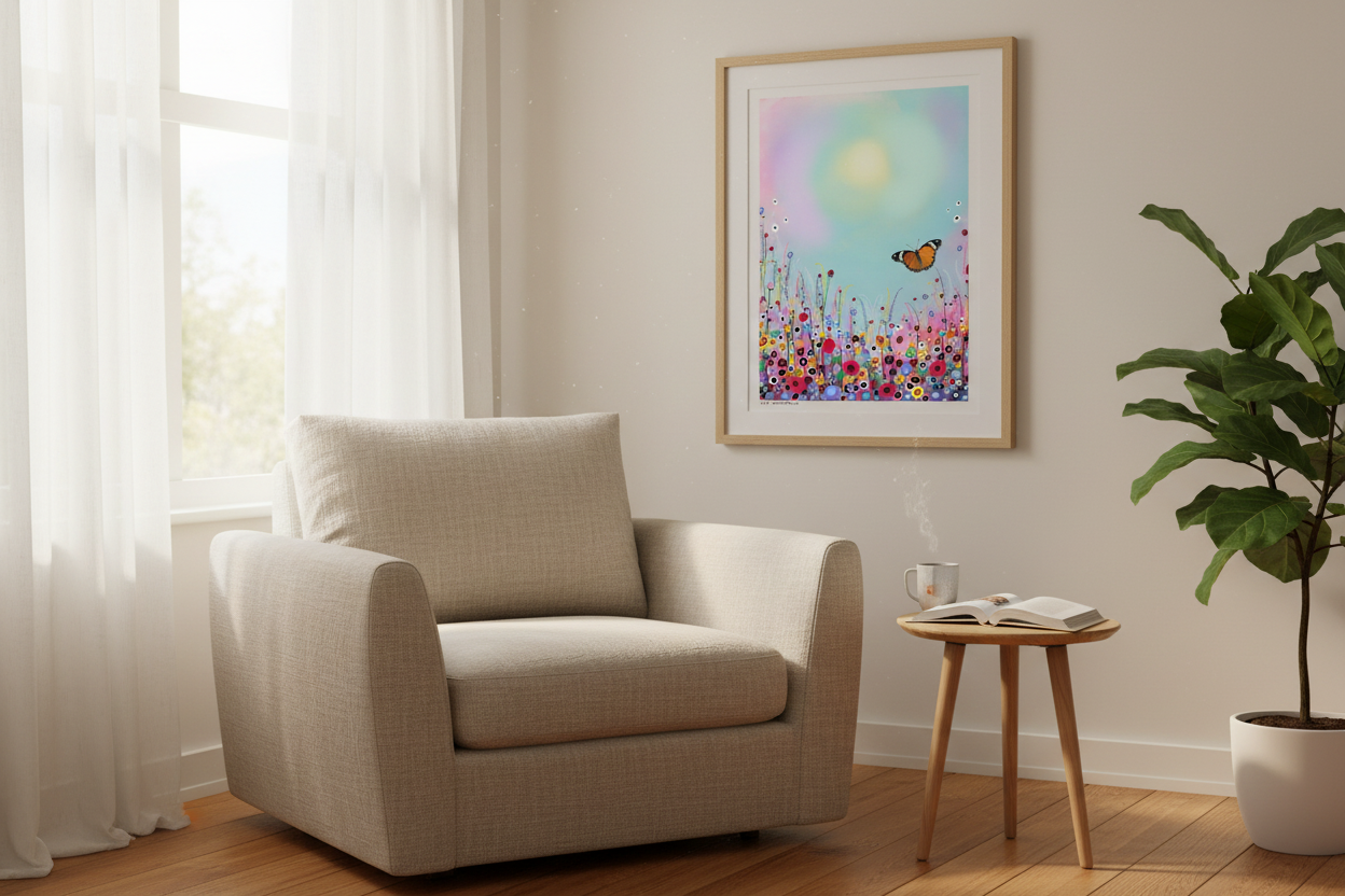 New Beginnings in Oak Frame - Cozy Reading Nook