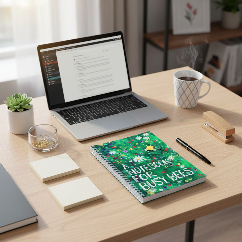 Professional workspace with actual pages