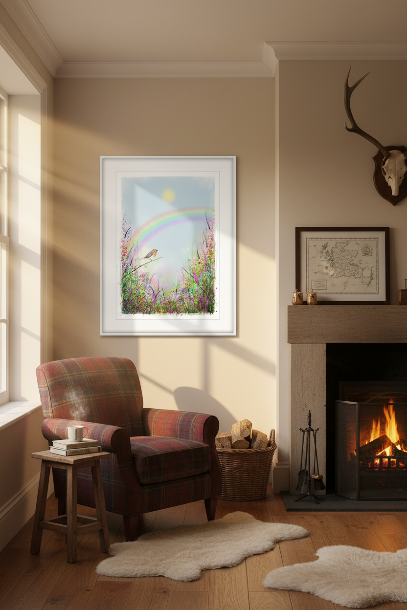 Scottish Home with Robin Print