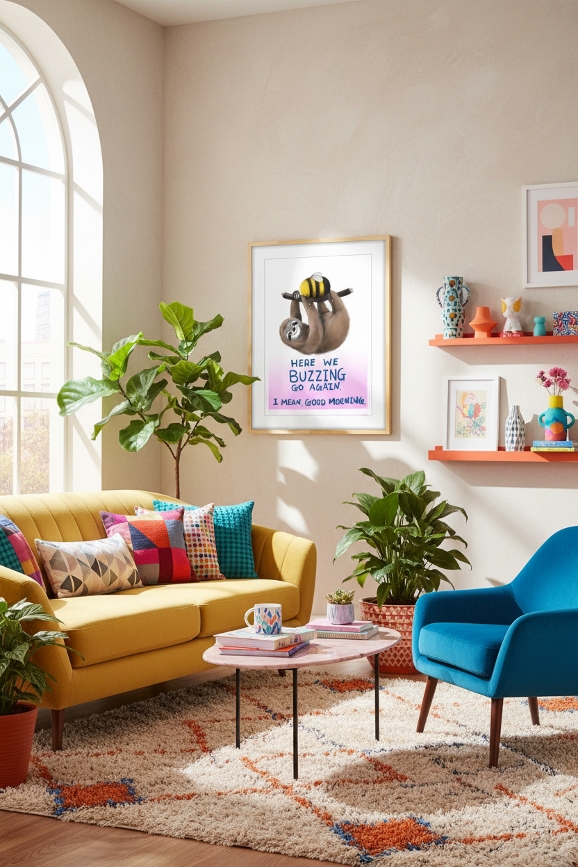 Vibrant living room setting