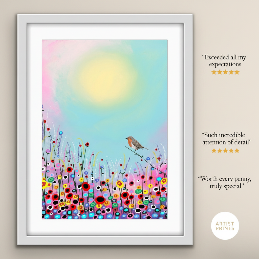 Robin remembrance art print for sympathy gift, symbol of loved ones visiting
